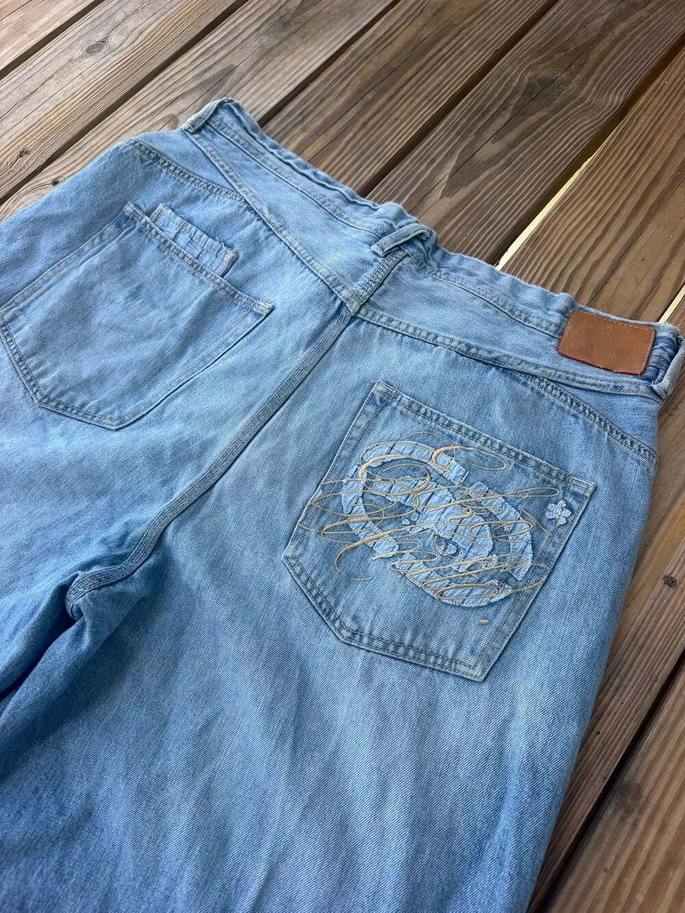 Ecko Unltd Denim Shorts Size 40 Light Wash Baggy Jorts - Picture 5 of 5